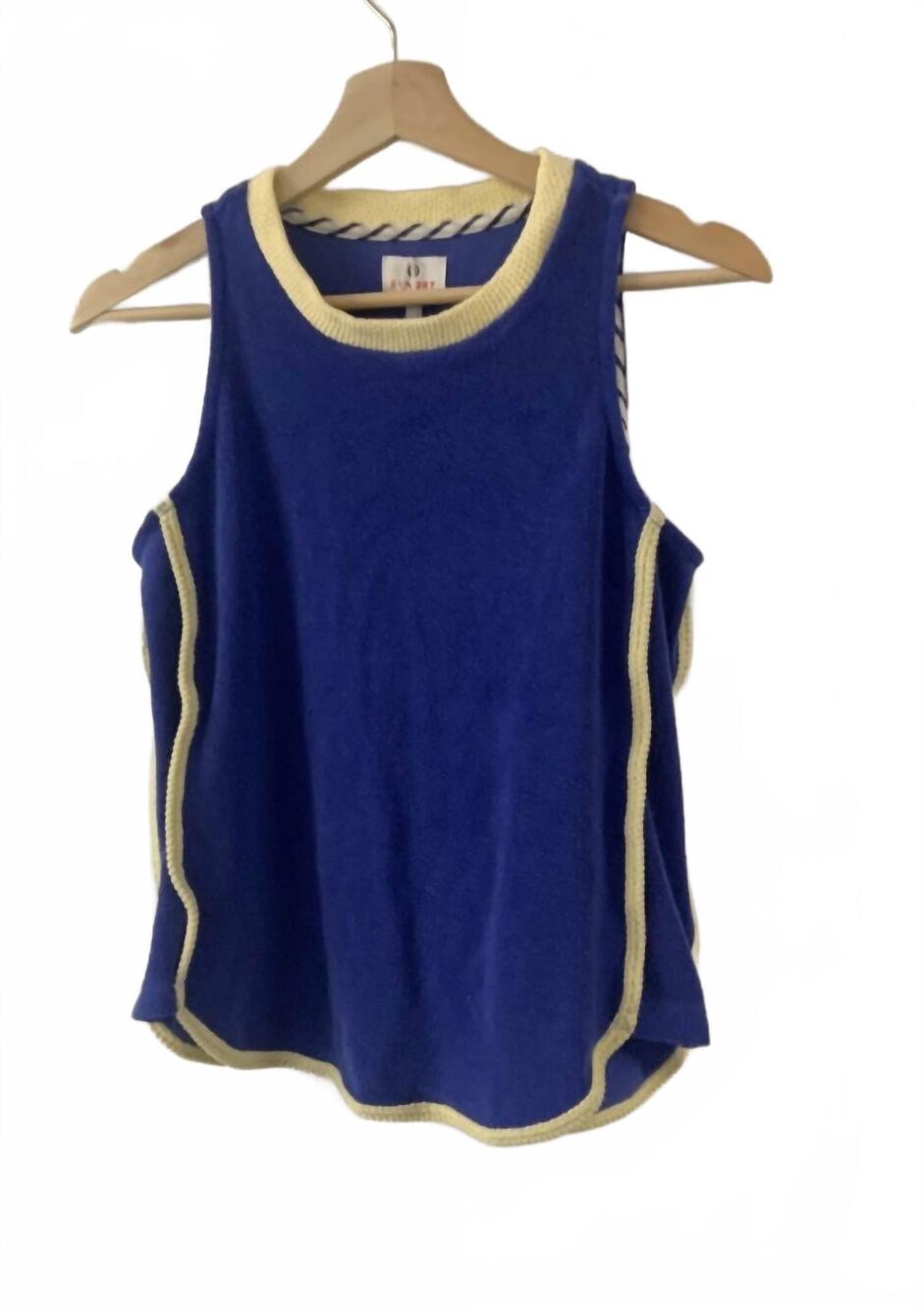 NEW SUNDRY women's loop terry tank in cobalt